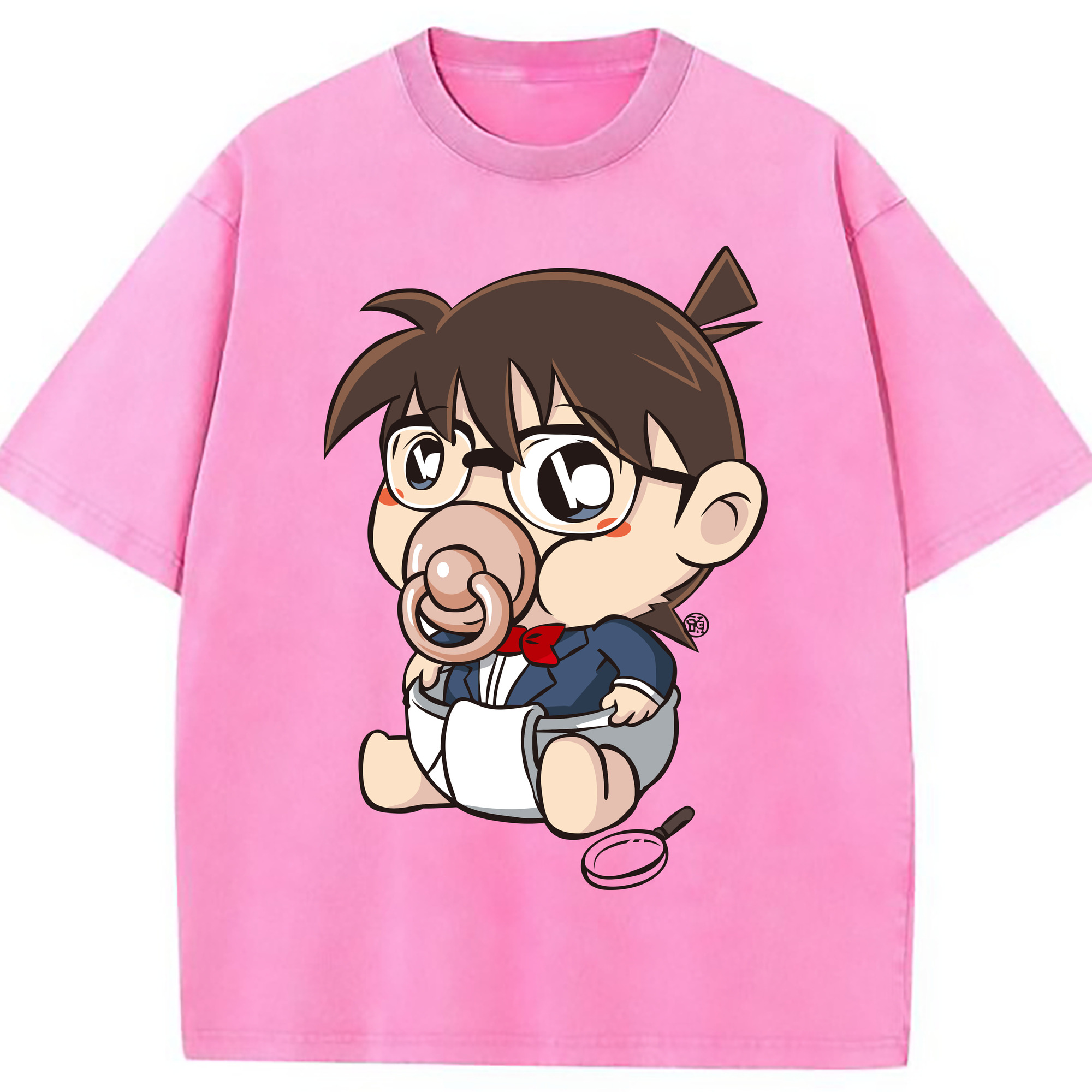 （画像用） 名探偵コナン 江戸川 コナン Detective Conan Conan Edogawa 綿100% ヴィンテージ風 半袖Tシャツ（フロントプリント）